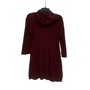no boundaries Burgundy Knit zippered cowl neck sweater Dress